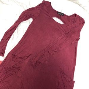 Marroon pocket dress